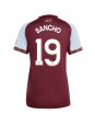 Billige Aston Villa Jadon Sancho #19 Hjemmedrakt Dame 2025-26 Kortermet